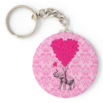 Roze olifant en hartballons