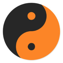 Sinaasappel Taijitu van het Teken van het Taoïsme 
