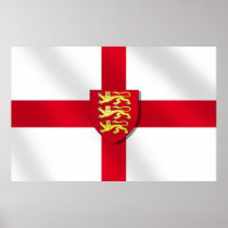 St. George dwarsvlag Engeland 3 leeuwen 2012Poster