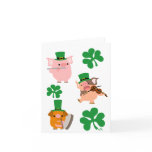 St Patrick's Day little musicians notecard