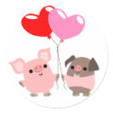 Sticker de verwarde van Harten (de Varkens van het