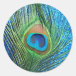 Stilleven van de Veer van de Pauw van Glittery het Ronde Sticker
