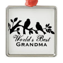 Tak van het de mussensilhouet van de Oma van de we Ornament
