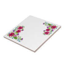 TBA TOEKENNING - het Oekraïense Bloemen VolksArt.  Keramisch Tegeltje