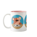 Three Cute Cartoon Piglets at Study Mug
