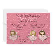 Uitnodiging van drie de Kleine Ballerina's