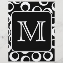 Uw Brief. Zwart-wit Monogram. Het Patroon van de p Folder