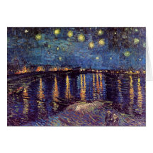 Van Gogh; Sterrige Nacht over de Rhône, Vintage Ar Kaarten