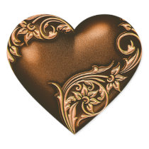 Van het hart de Chocoladebruine w Zwarte van de Ro Hartvormige Stickers