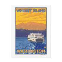 Veerboot en Bergen - Whidbey Eiland, Washington
