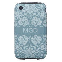 Vintage bloemenJugendstil blauwgroen monogram