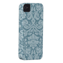 Vintage bloemenJugendstil blauwgroen patroon
