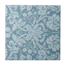 Vintage bloemenJugendstil blauwgroen patroon