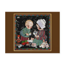 Vintage Kinderen die een Theekransje met Doll hebb