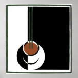 Vintage Kop van Koffie; Zwart-wit Art deco
