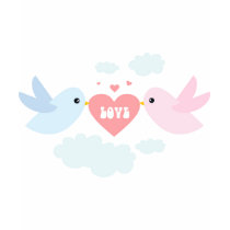 Vogels van de Liefde van de valentijnskaart de Vli