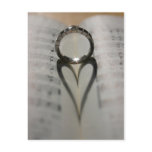 Wedding Ring Heart Shadow Post Card