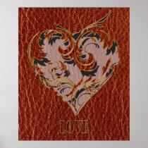 Zachte de Valentijnskaart van de leder-blik
