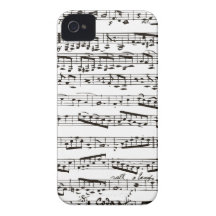 Zwart-witte muzieknoten iPhone 4 hoesje