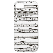 Zwart-witte muzieknoten iPhone 5 hoesjes