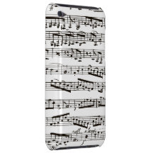 Zwart-witte muzieknoten iPod touch cover