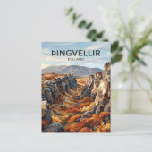 Þingvellir IJsland Briefkaart (Staand voorkant)