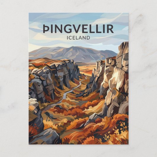 Þingvellir IJsland Briefkaart (Voorkant)