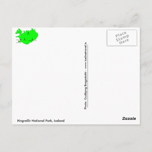 Þingvellir National Park, IJsland - UNESCO Briefkaart (Achterkant)