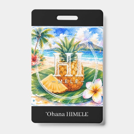ʻOhana HIMELE Naambadge Ananas Badge (Voorzijde)
