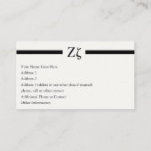 Ζ - Overdrachten voor het overbrengen van de steke Visitekaartje (Achterkant)