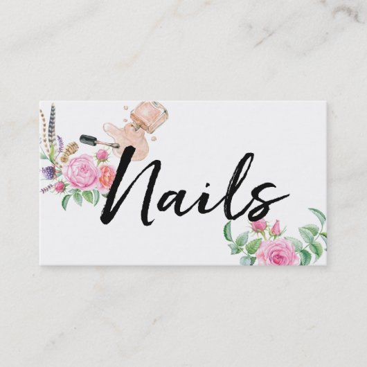 Μ Beauful Floral Nails Visitekaartje (Voorkant)