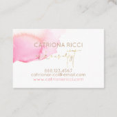 Μ Beauful Pink make up Visitekaartje (Achterkant)