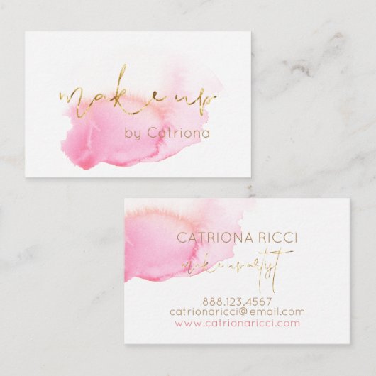 Μ Beauful Pink make up Visitekaartje (Voorkant / Achterkant)