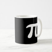π Pi witte opschrift koffiemok (Voorkant rechts)