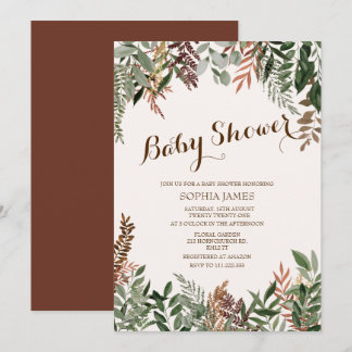 А utumn Leaves Baby shower Kaart