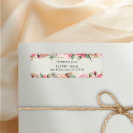 ЕLegant Blush Roze Rozen Gouden Bruiloft Etiket