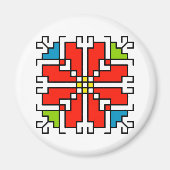 М0041 Magnet Bulgaars folkmotief shevitsa rood (Voorkant)