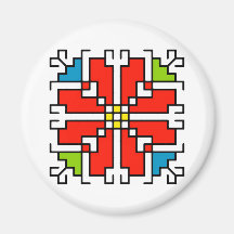 М0041 Magnet Bulgaars folkmotief shevitsa rood