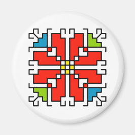 М0041 Magnet Bulgaars folkmotief shevitsa rood