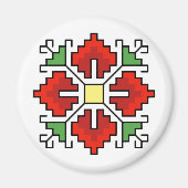 М0061 Magnet Bulgaars folkmotief shevitsa rood (Voorkant)