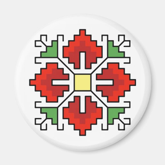 М0061 Magnet Bulgaars folkmotief shevitsa rood (Voorkant)