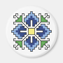 М0065 Magnet Bulgaars folkmotief shevitsa blauw