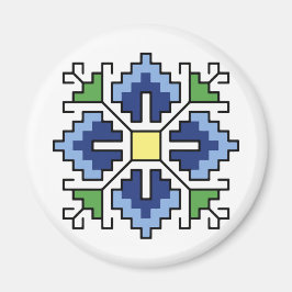 М0065 Magnet Bulgaars folkmotief shevitsa blauw