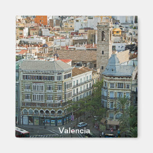 Р anorama van het centrum van Valencia Magneet
