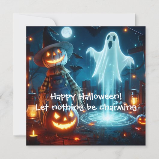 Рostcards met goede felicitaties voor Halloween (Voorkant)