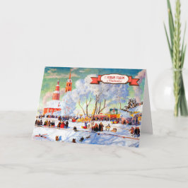 С Р д е ж. о. kerstKaarten in het Russisch Feestdagen Kaart