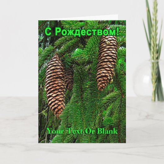 С Р д е  - о - naalden en naalden Feestdagen Kaart (Voorkant)