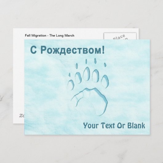 С Р д е  onder de vlag о - Polar Beer afdrukken Briefkaart (Voorkant / Achterkant)