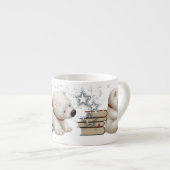 С baby poeren beer met boeken en sneeuw espresso kop (Voorkant rechts)