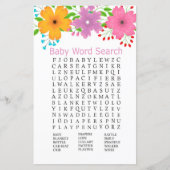 С bloemen Baby shower Word Search Game (Voorkant)